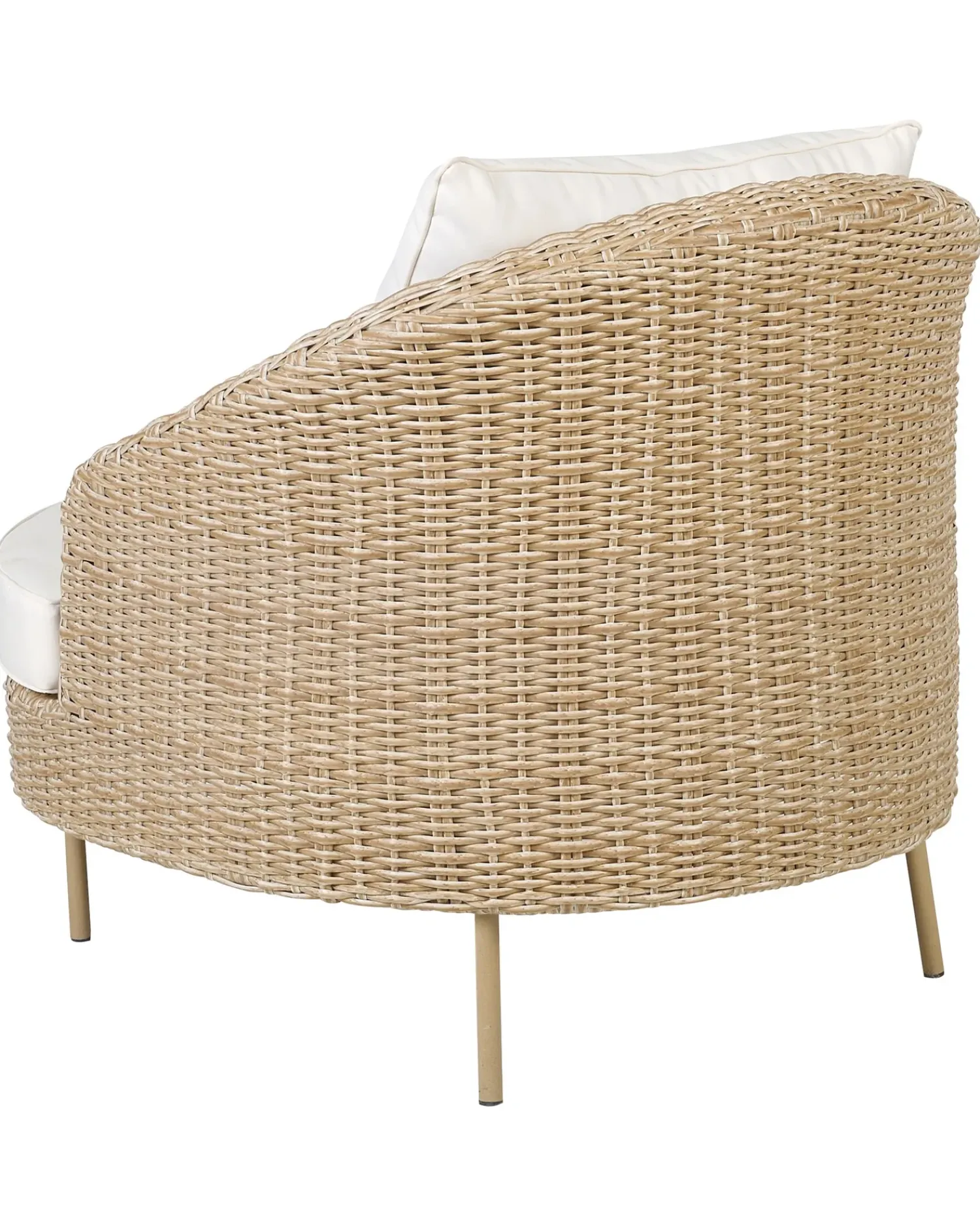 Beliani Poltrona da giardino con ottomana ARCILLE Rattan sintetico (PE) Naturale Beige Bianco Naturale