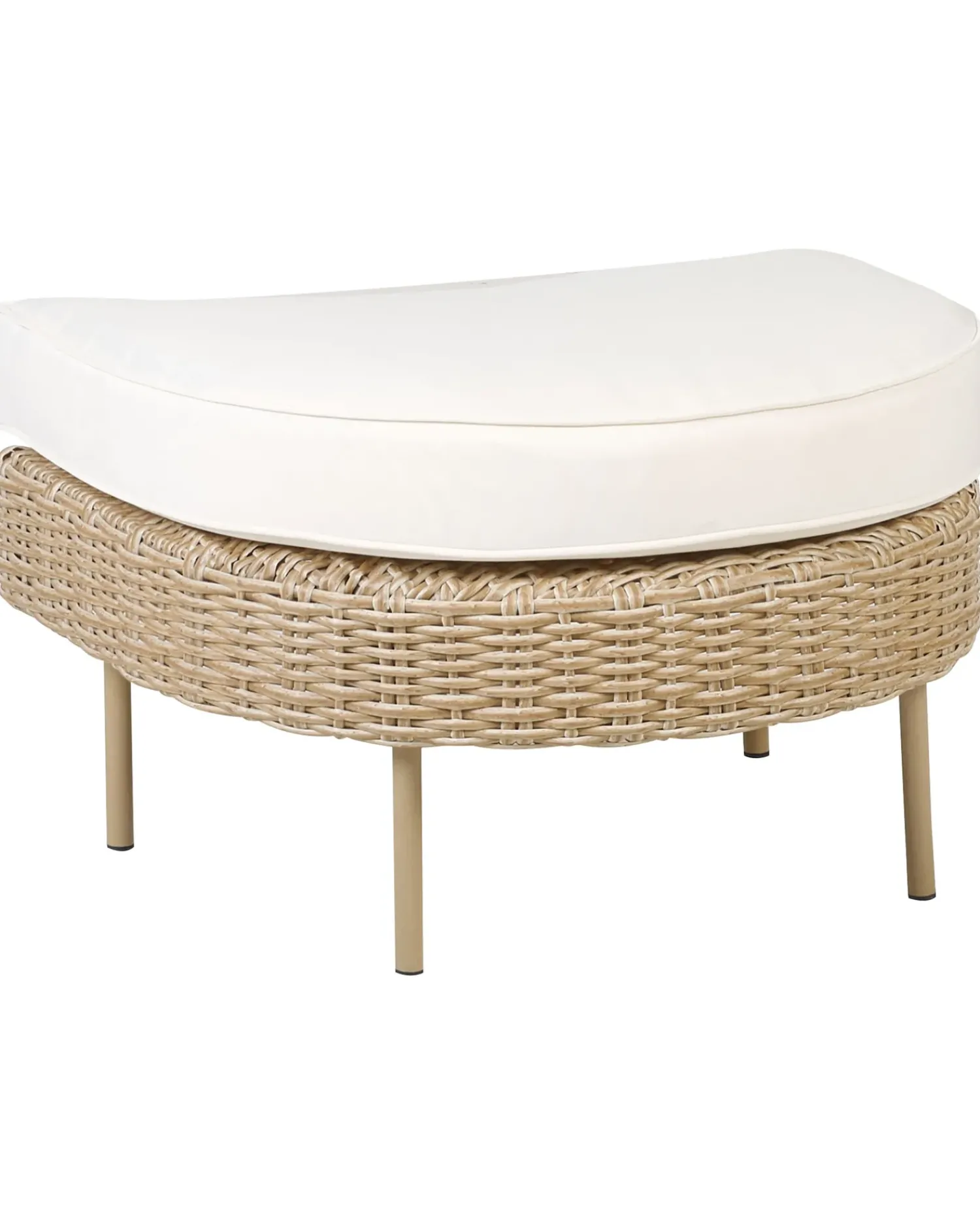 Beliani Poltrona da giardino con ottomana ARCILLE Rattan sintetico (PE) Naturale Beige Bianco Naturale