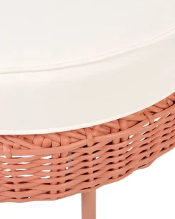 Best Beliani Poltrona da giardino con ottomana ARCILLE Rattan sintetico (PE) Rosa pesca Bianco Rosa