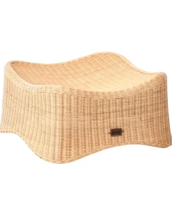 Online Beliani Poltrona da giardino con ottomana AIGANI Rattan Naturale Beige Naturale