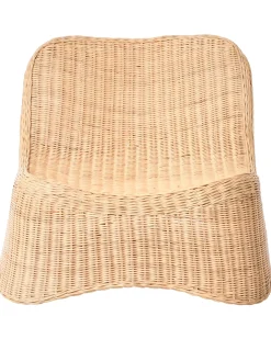 Online Beliani Poltrona da giardino con ottomana AIGANI Rattan Naturale Beige Naturale