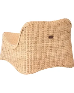 Online Beliani Poltrona da giardino con ottomana AIGANI Rattan Naturale Beige Naturale