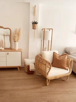 Clearance Beliani Poltrona da giardino DOLCEDO Rattan Naturale Bianco Marrone
