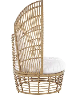 New Beliani Poltrona da giardino LIDO Rattan Beige Bianco Beige Naturale