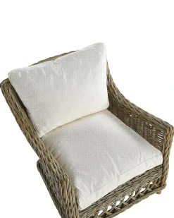 Outlet Beliani RIBOLLA con poggiapiedi Rattan Naturale Bianco Marrone