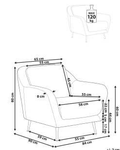 Poltrona EIBY Ciniglia Marrone scuro