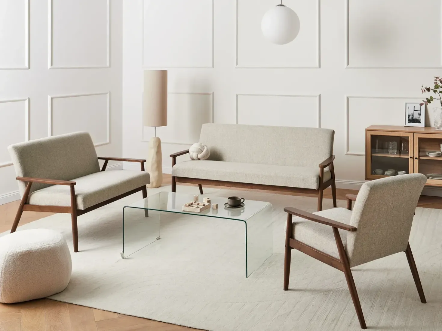 Poltrona ESRUM Tessuto Marrone scuro/Grigio