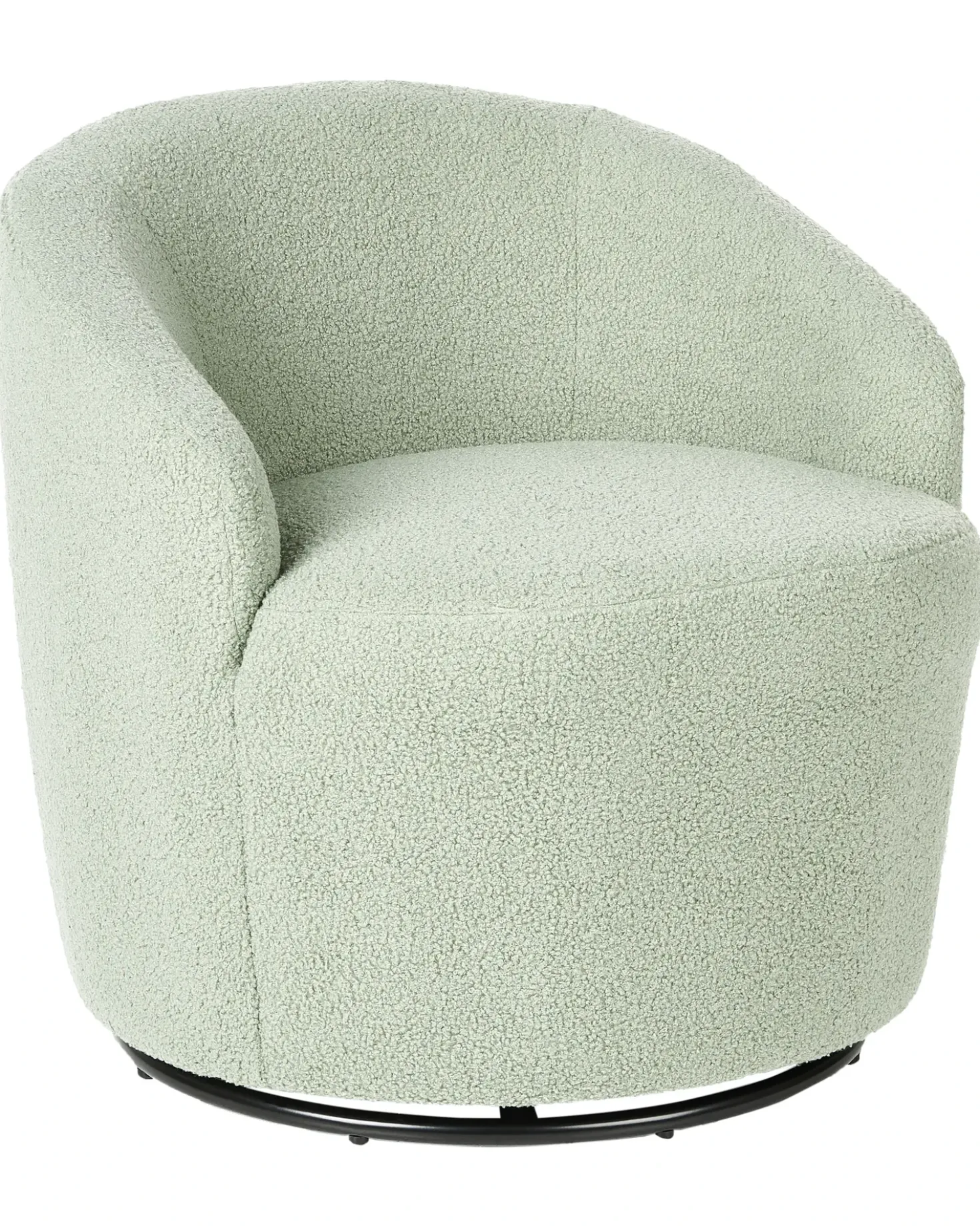Poltrona girevole DAVIK Bouclé Verde chiaro