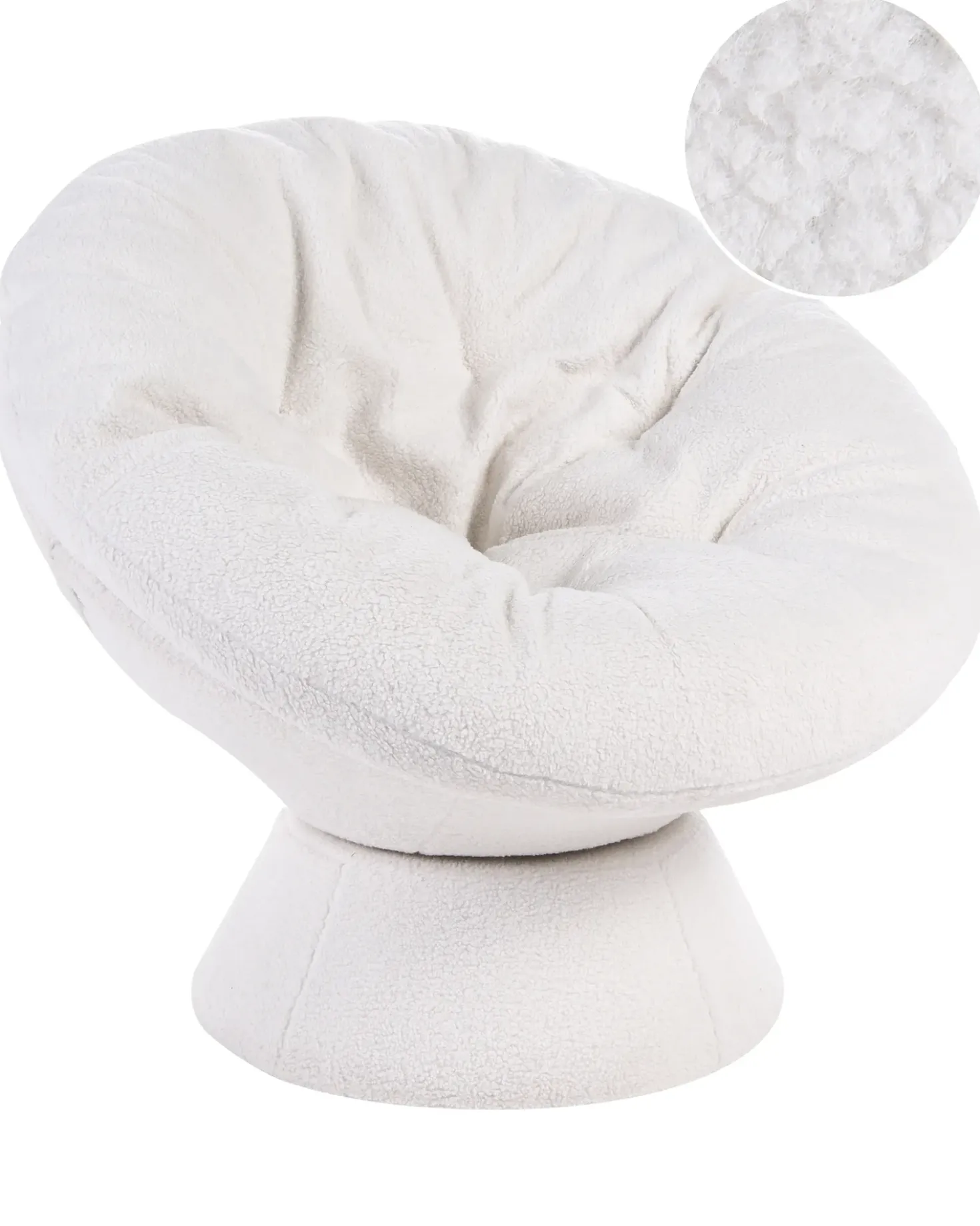 Poltrona girevole RINGSTED Bouclé Bianco sporco