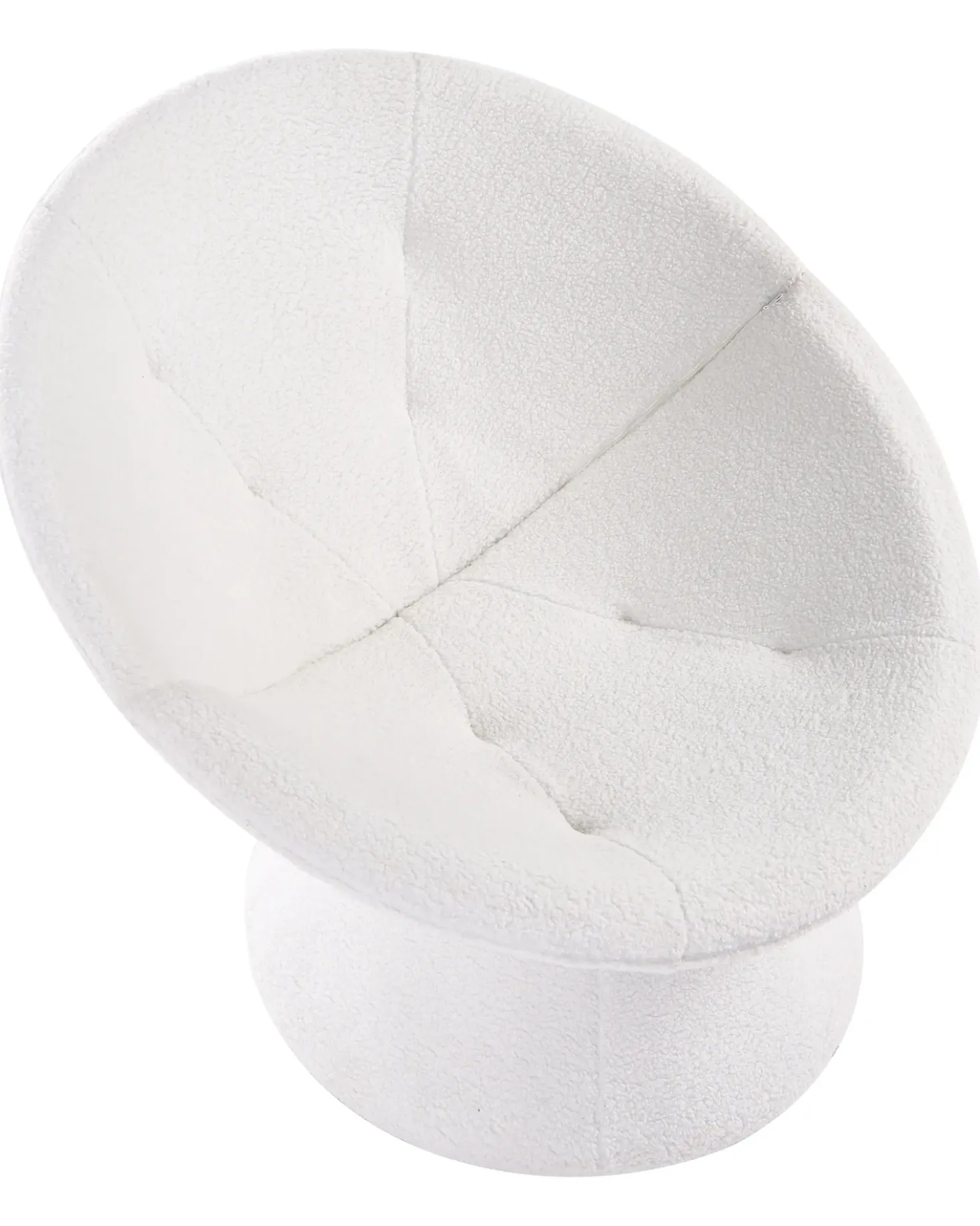 Poltrona girevole RINGSTED Bouclé Bianco sporco