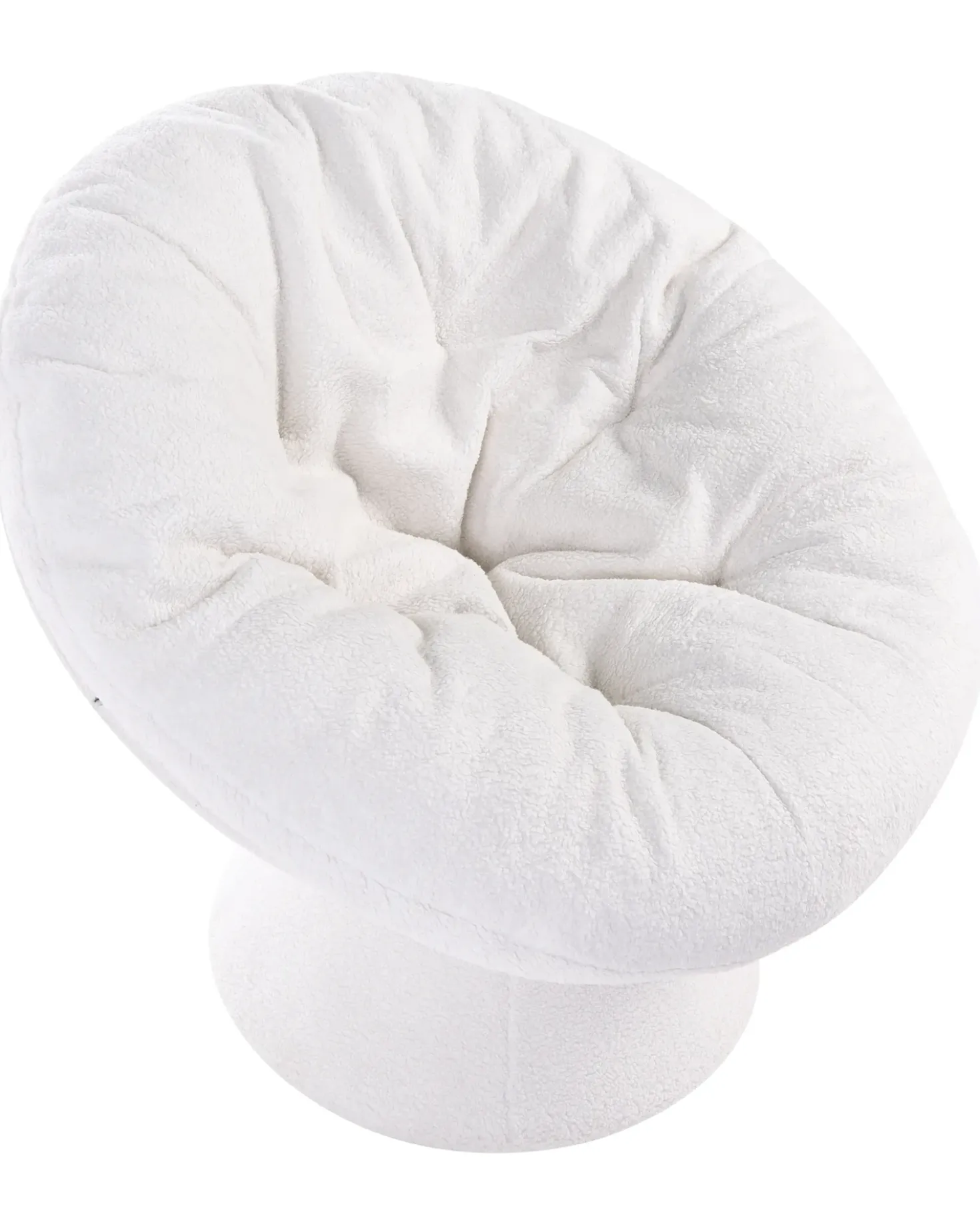 Poltrona girevole RINGSTED Bouclé Bianco sporco