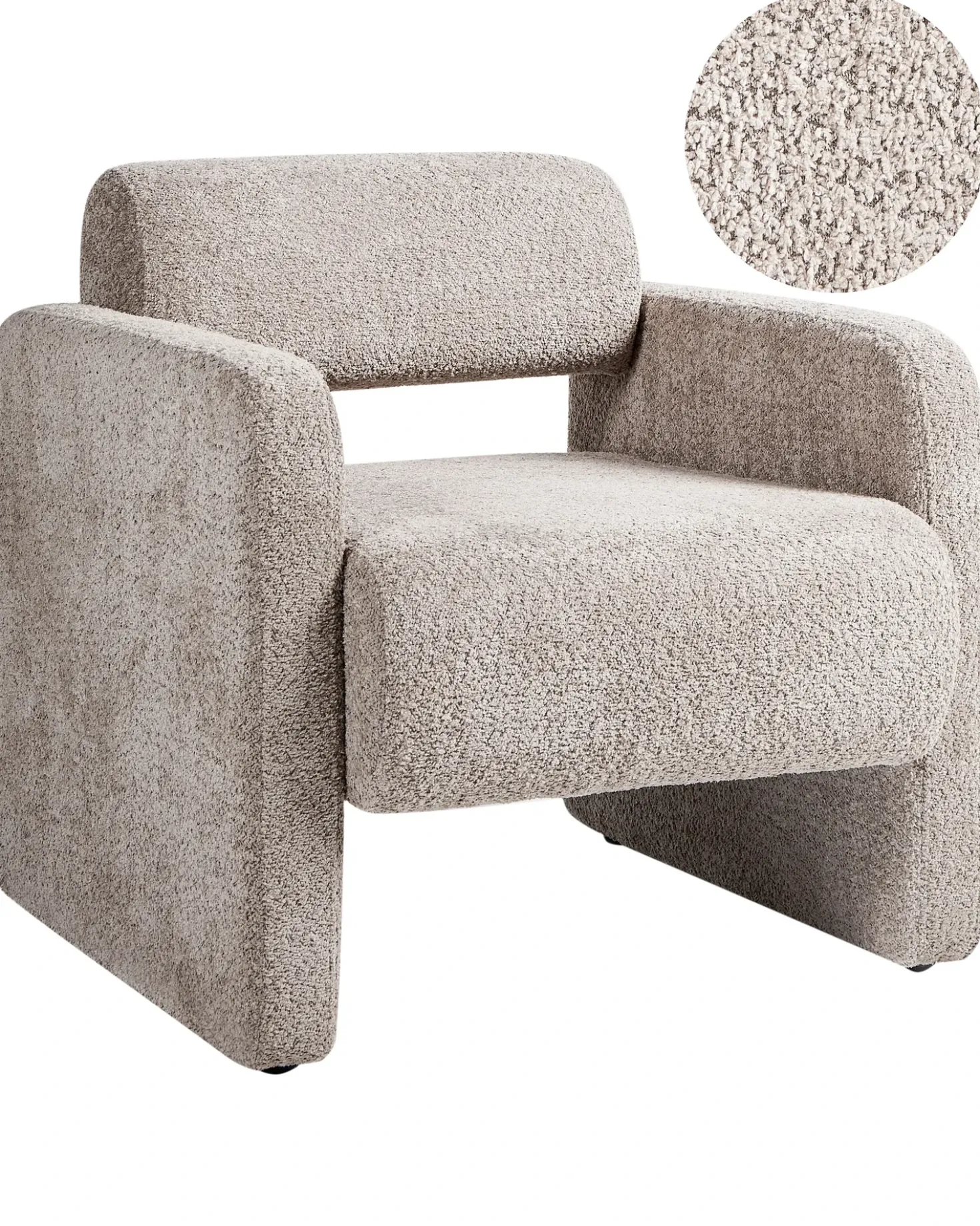 Poltrona HALLSBERG Bouclé Tortora