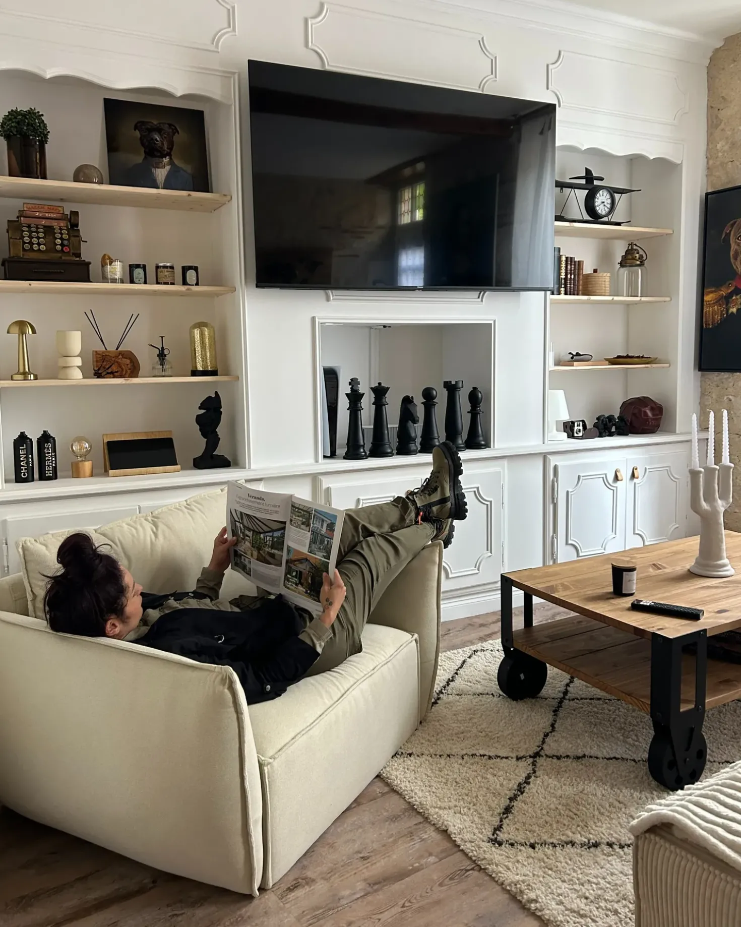 Poltrona KUNES Tessuto Beige chiaro