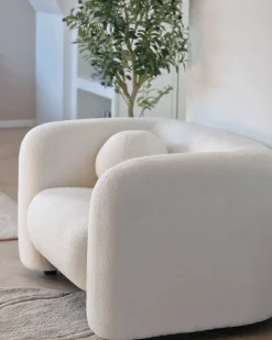 Poltrona LEIREN Bouclé Bianco