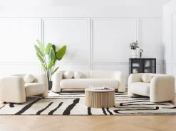 Poltrona LEIREN Bouclé Bianco