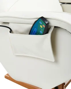 Outlet Beliani Poltrona massaggiante RELAXPRO con poggiapiedi Pelle sintetica Bianco sporco Beige Marrone