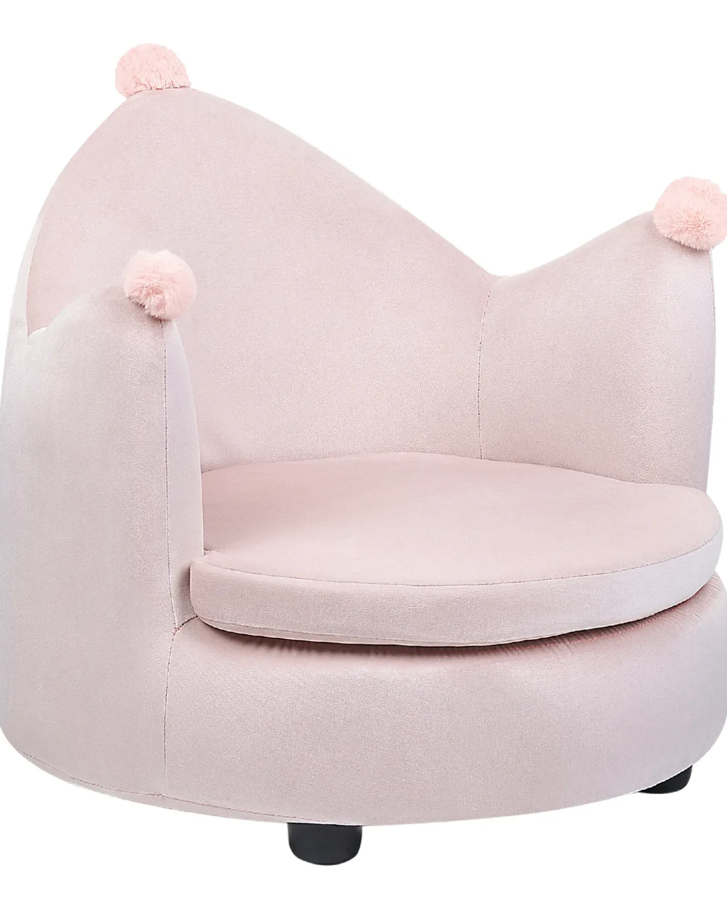 Poltrona per Bambini Corona VEGA Velluto Rosa pastello