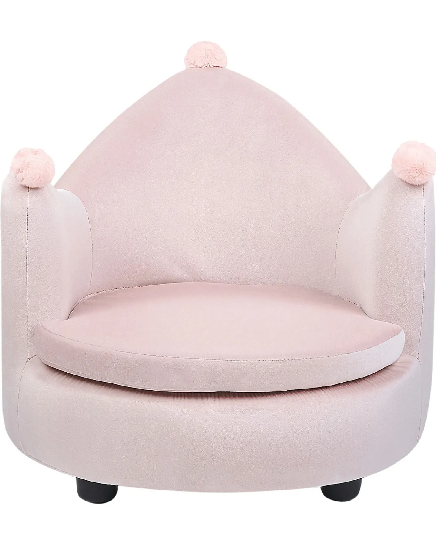Poltrona per Bambini Corona VEGA Velluto Rosa pastello