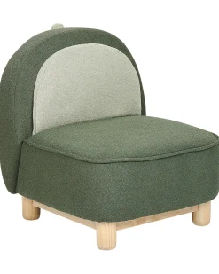 Clearance Beliani Poltrona per Bambini Dinosauro FABORG Tessuto Verde scuro Beige Marrone Verde