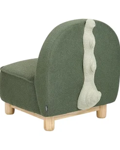 Clearance Beliani Poltrona per Bambini Dinosauro FABORG Tessuto Verde scuro Beige Marrone Verde