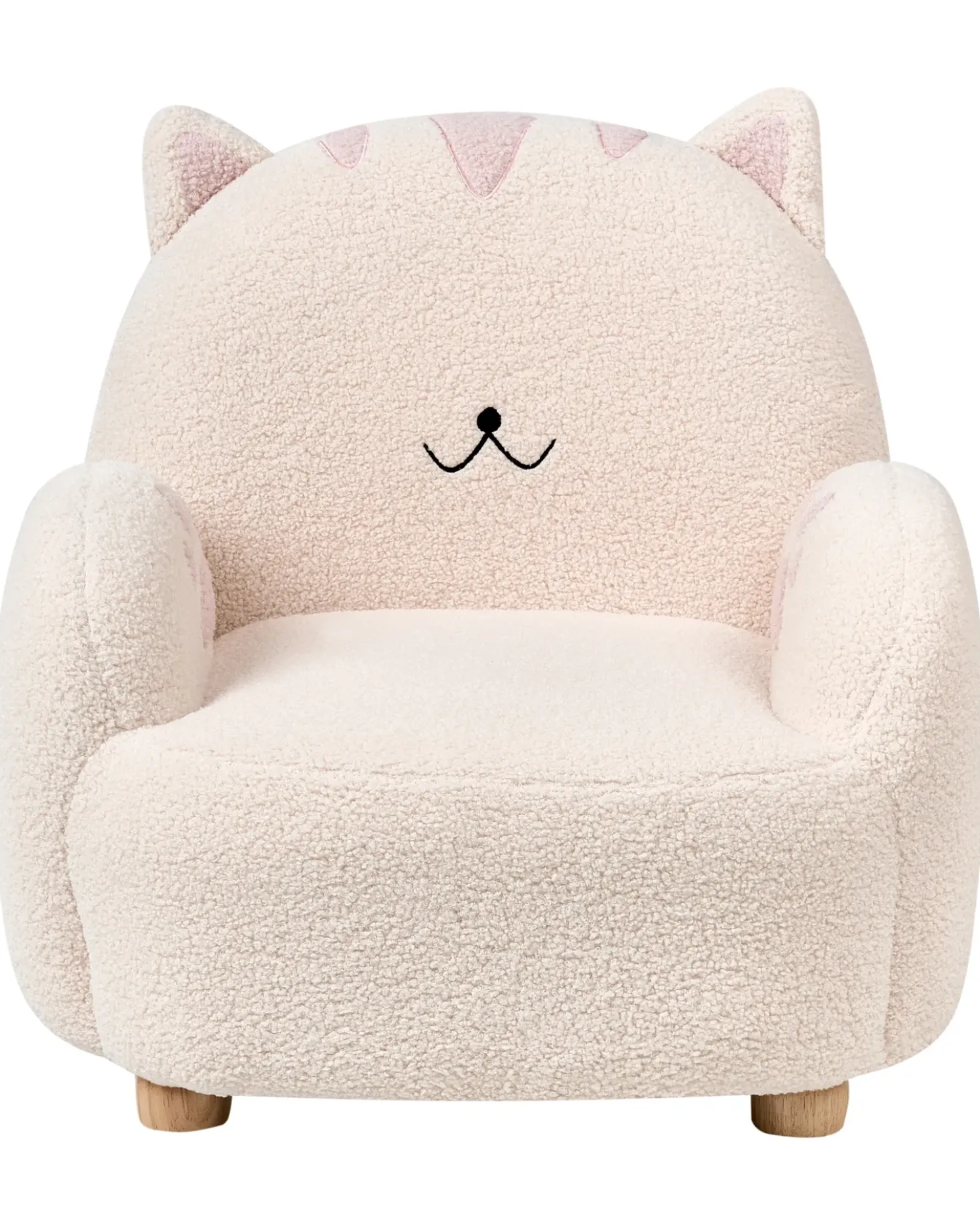 Poltrona per Bambini Gatto ZOAR Bouclé Bianco sporco