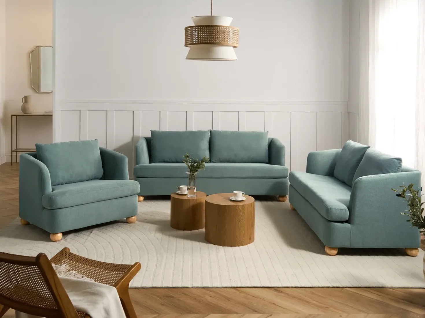 Poltrona RATTVIK Tessuto Verde chiaro