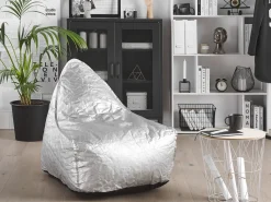 Beliani Poltrona sacco 200 L DROP 63 cm 75 cm Argento