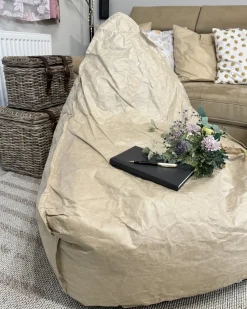 Beliani Poltrona sacco 200 L DROP 63 cm 75 cm chiaro Beige
