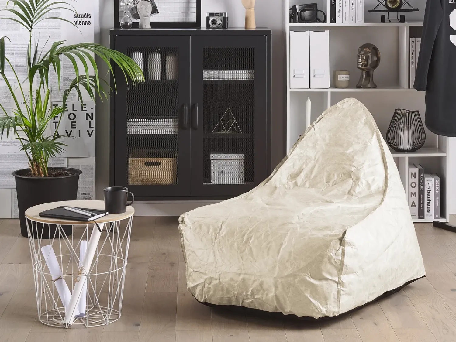 Beliani Poltrona sacco 200 L DROP 63 cm 75 cm chiaro Beige