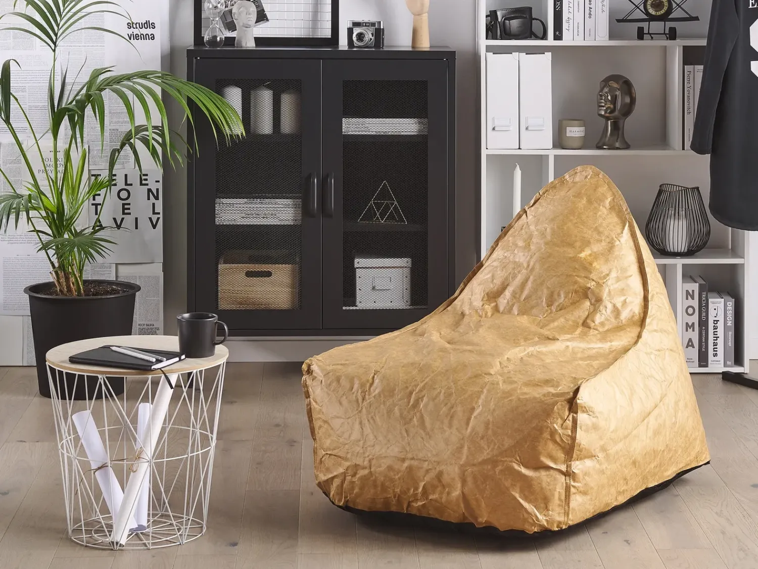New Beliani Poltrona sacco 200 L DROP 63 cm 75 cm dorato Marrone