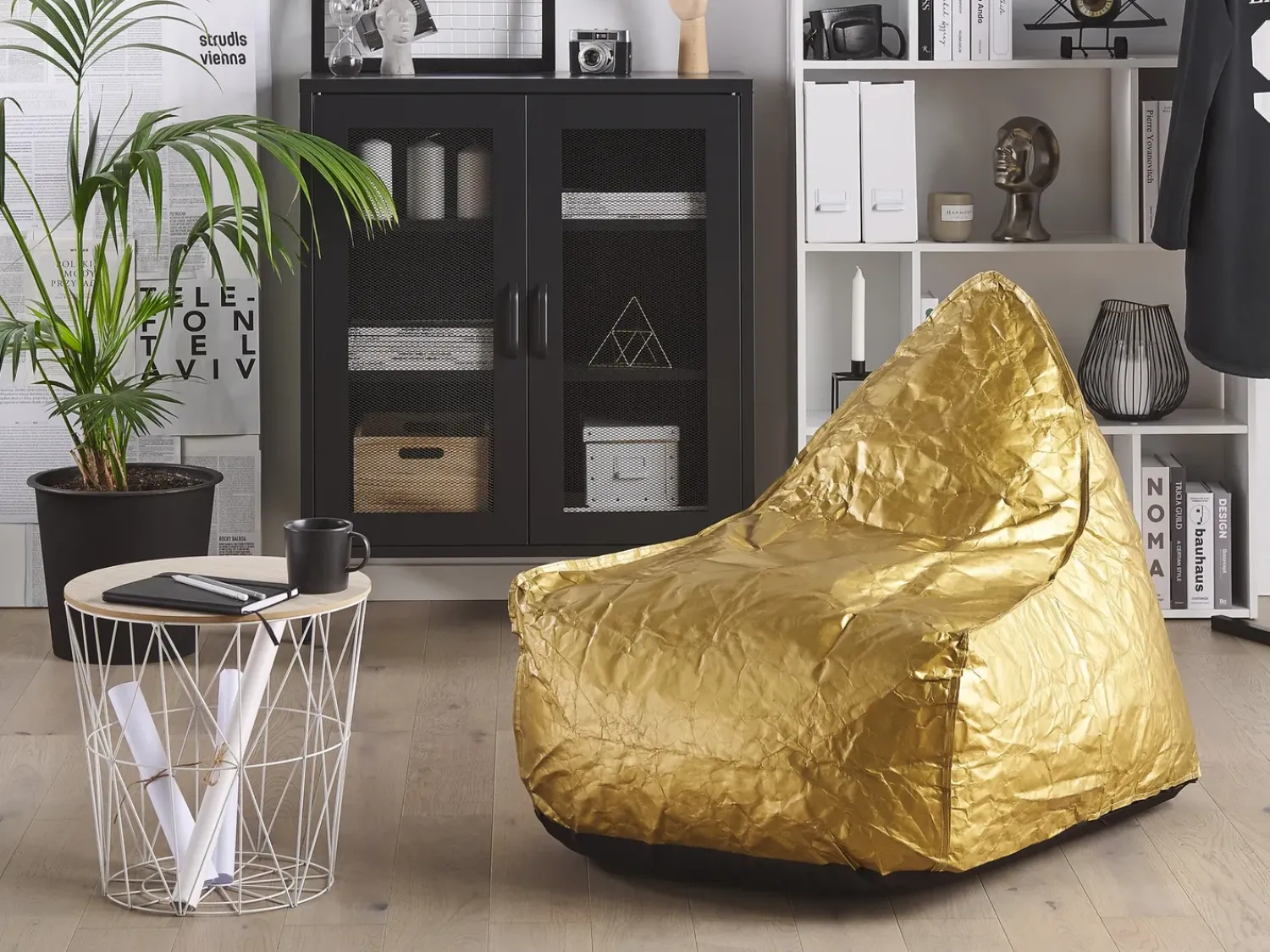 Online Beliani Poltrona sacco 200 L DROP 63 cm 75 cm Oro
