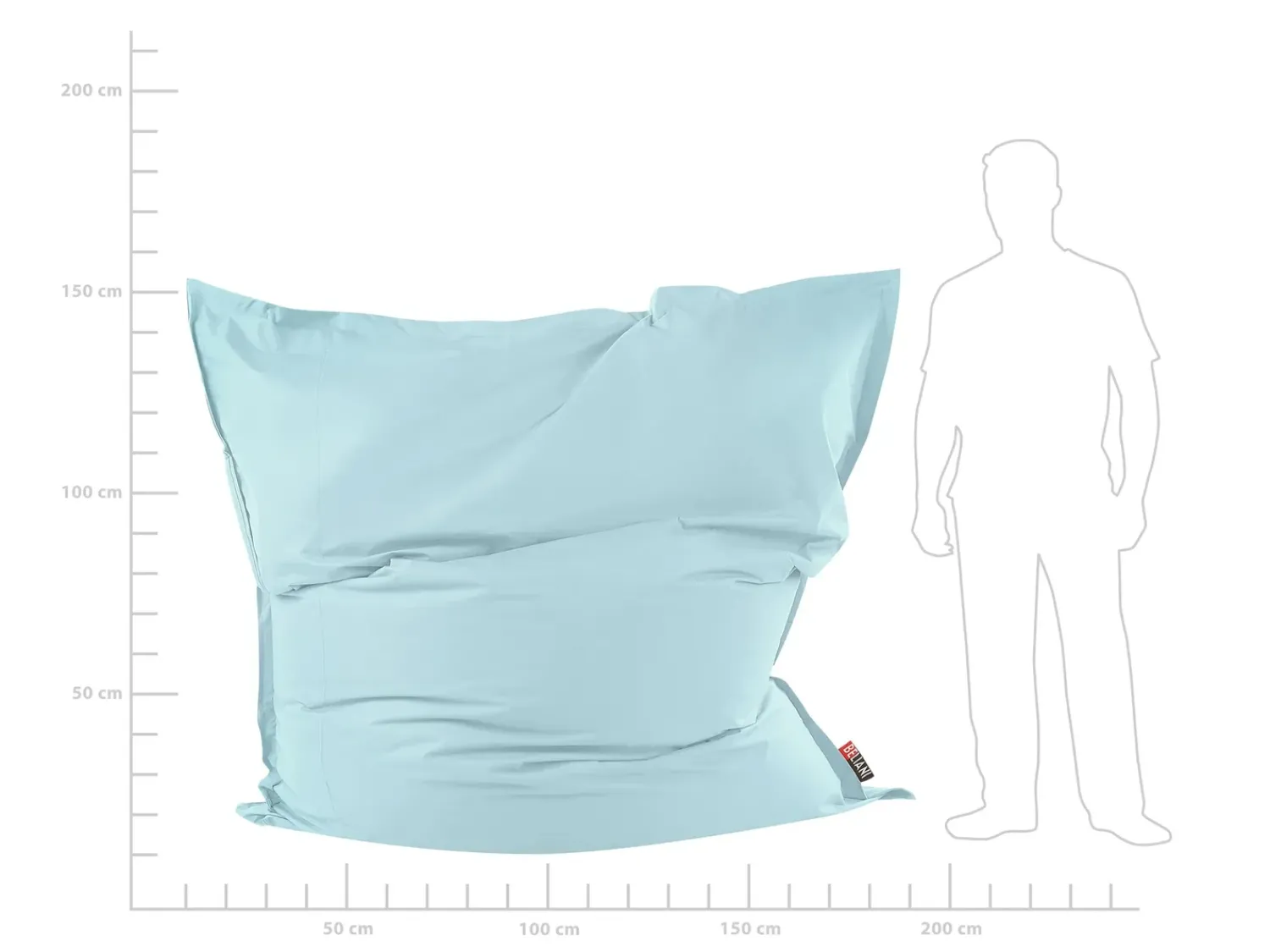 Clearance Beliani Poltrona sacco 600 L FUZZY 180 cm 230 cm Azzurro Blu