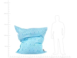 Beliani Poltrona sacco 300 L FUZZY 140 cm 180 cm Azzurro Bianco Blu