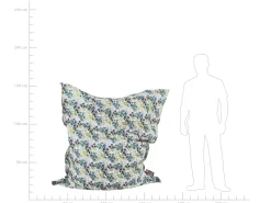 Best Beliani Poltrona sacco 300 L FUZZY 140 cm 180 cm Multicolore Bianco Blu Grigio Verde Multicolore