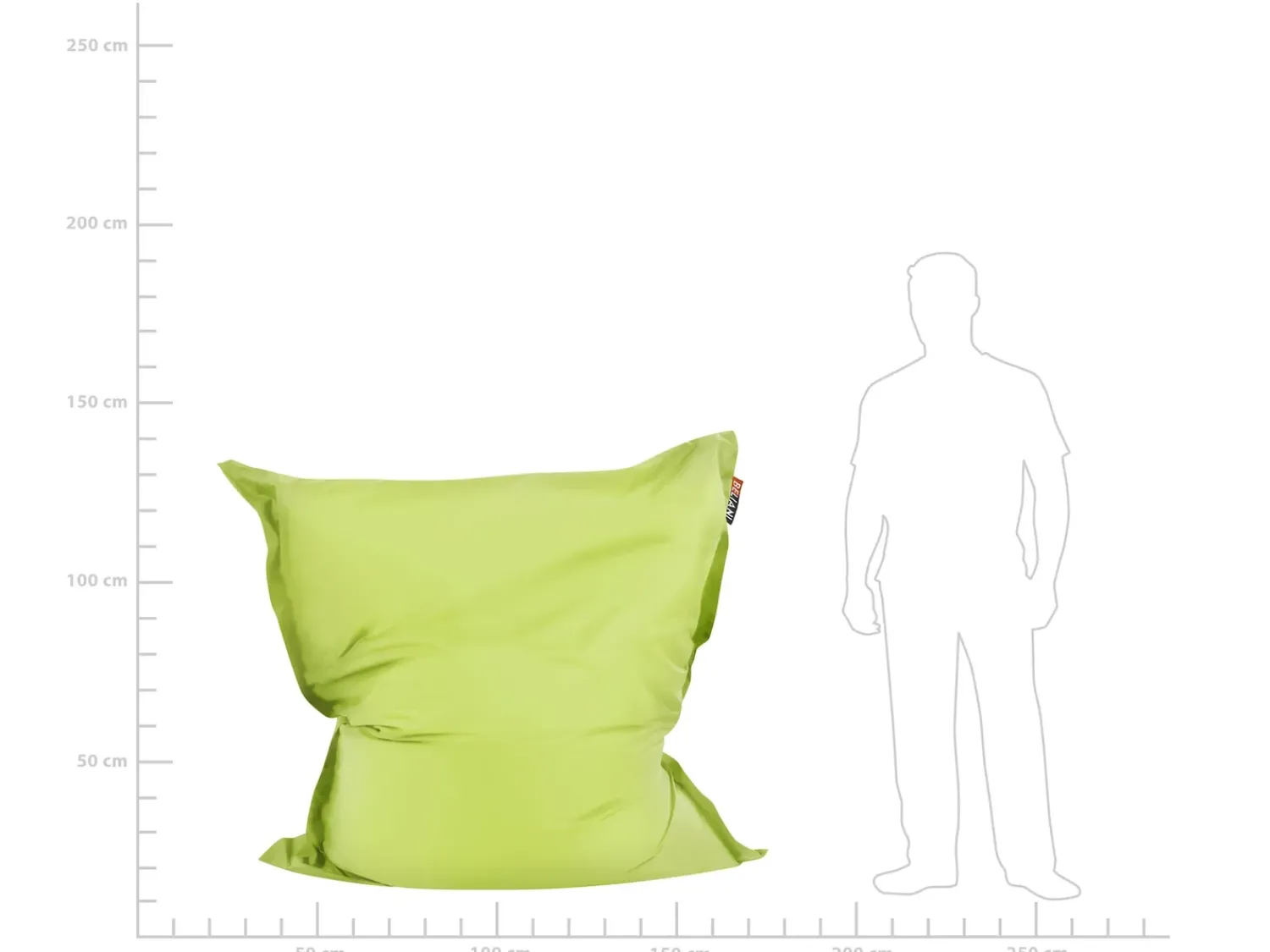 Online Beliani Poltrona sacco 300 L FUZZY 140 cm 180 cm lime Verde