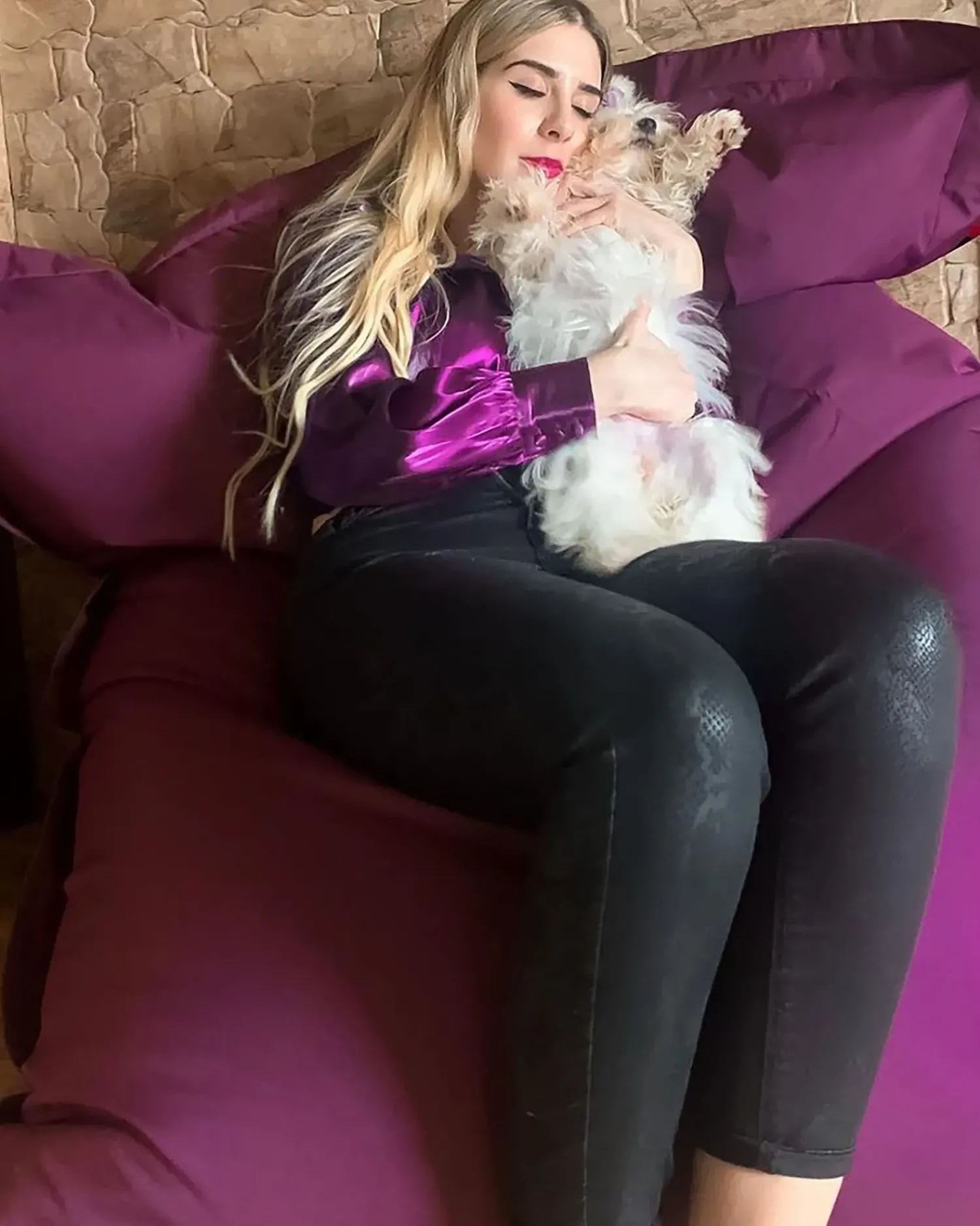Sale Beliani Poltrona sacco 300 L FUZZY 140 cm 180 cm Viola