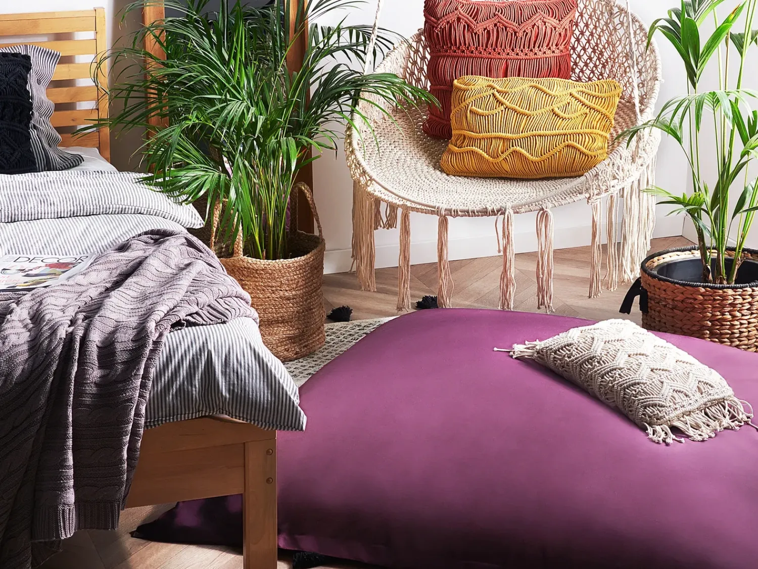 Sale Beliani Poltrona sacco 300 L FUZZY 140 cm 180 cm Viola