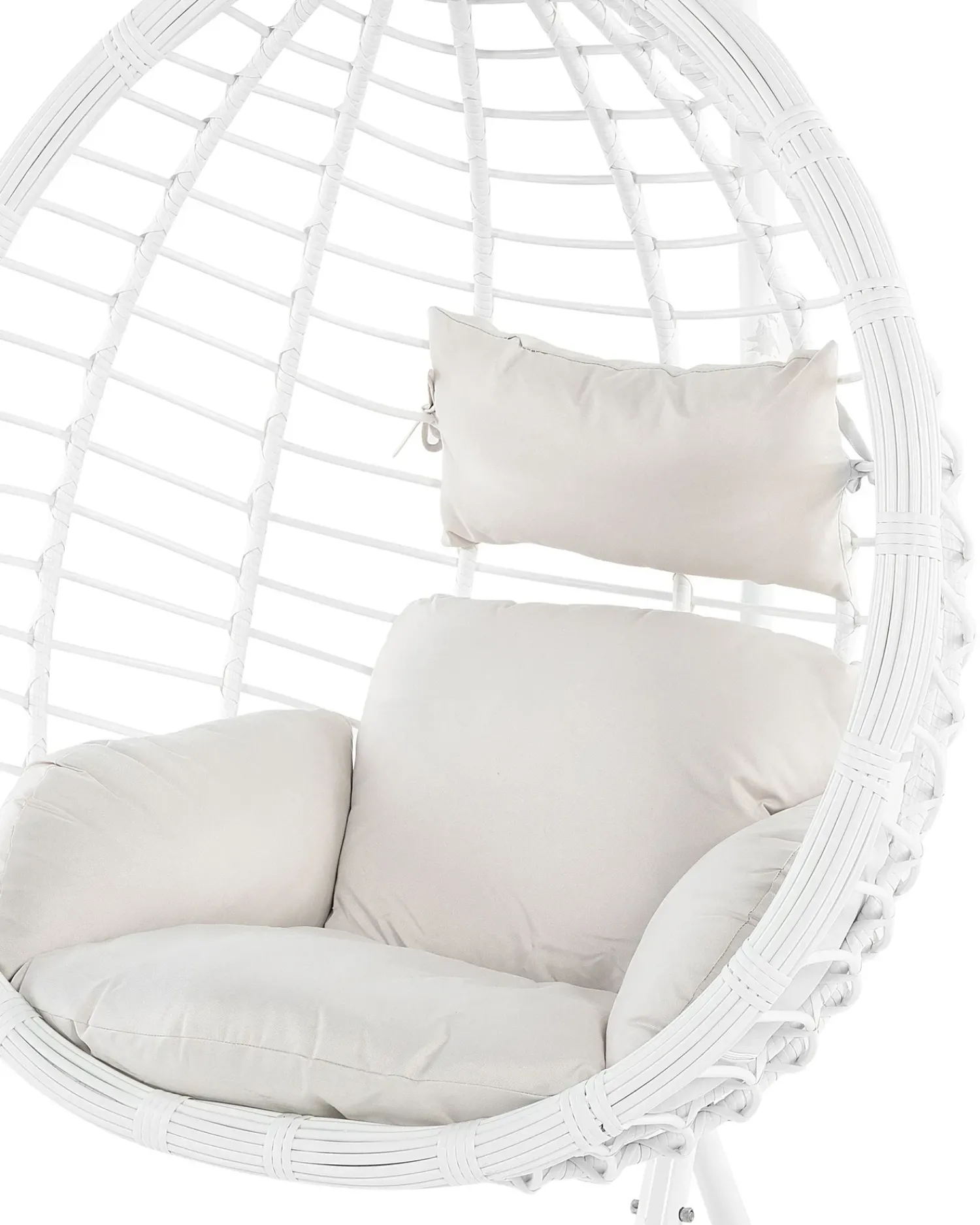 Clearance Beliani Poltrona sospesa con supporto da pavimento FANO Rattan sintetico (PE) Bianco