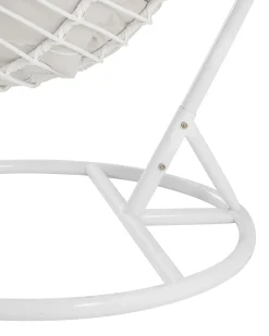 Clearance Beliani Poltrona sospesa con supporto da pavimento FANO Rattan sintetico (PE) Bianco