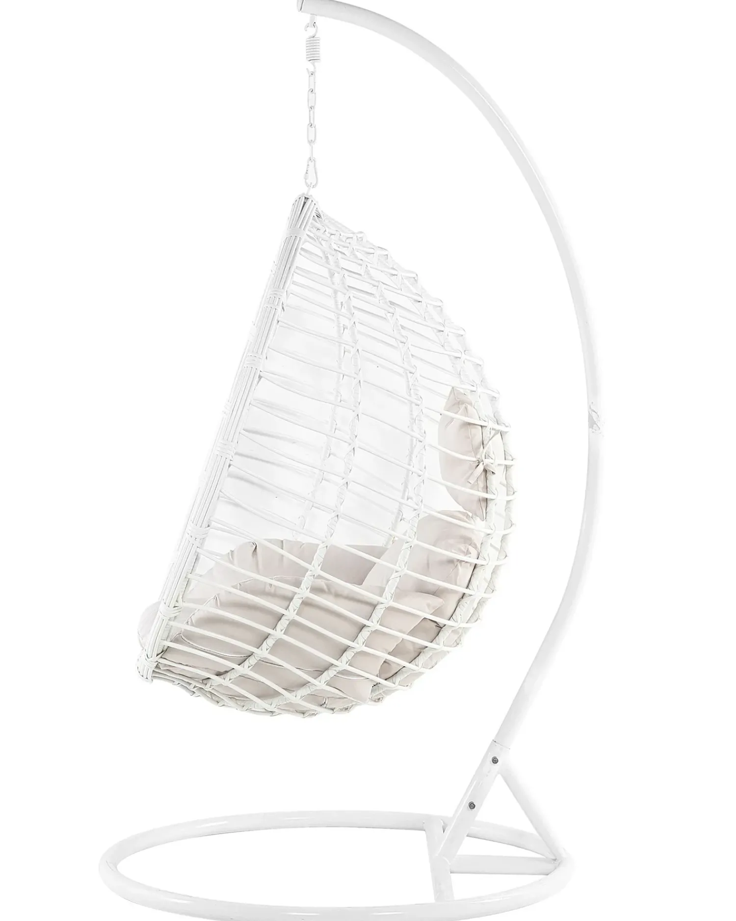 Clearance Beliani Poltrona sospesa con supporto da pavimento FANO Rattan sintetico (PE) Bianco