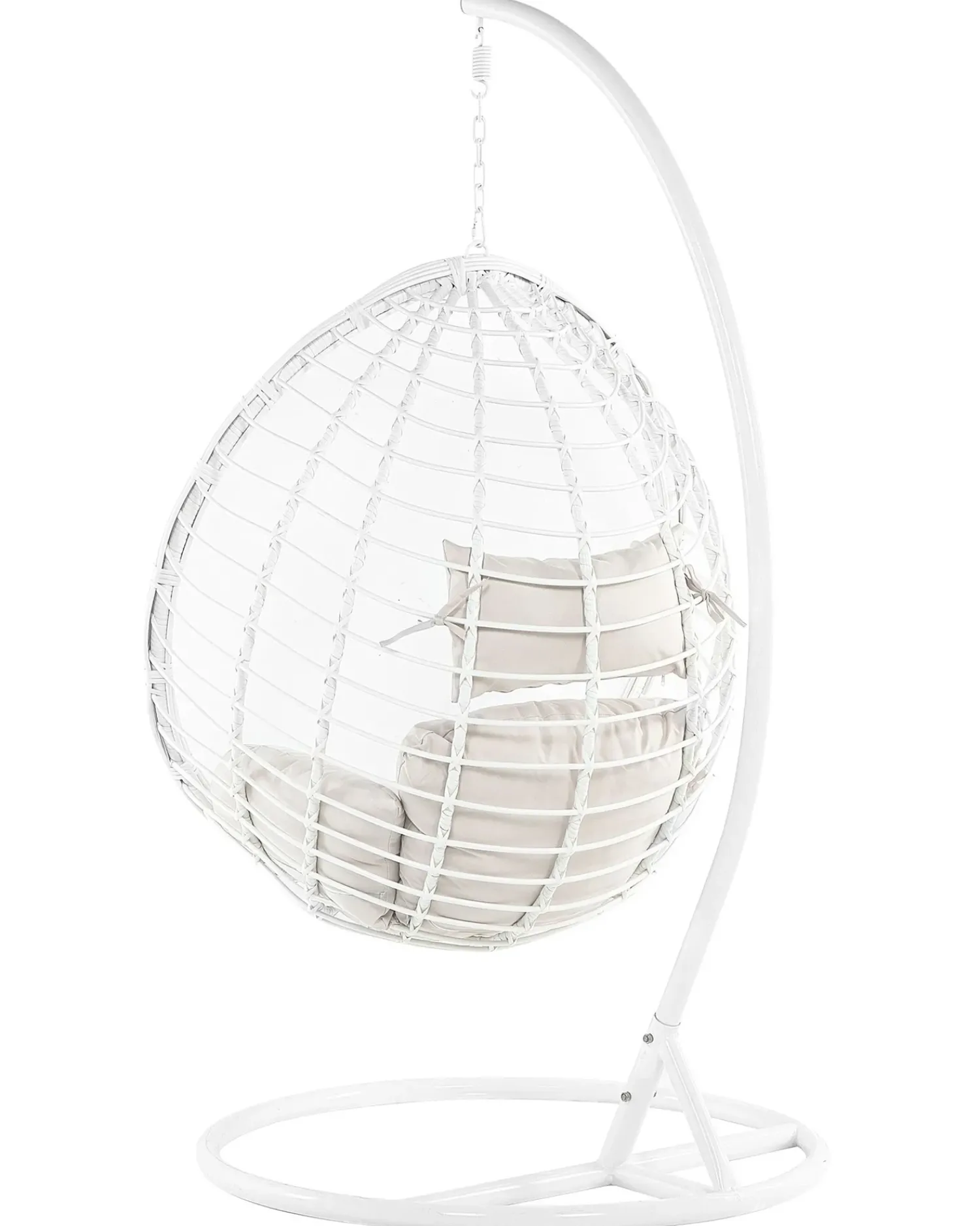 Clearance Beliani Poltrona sospesa con supporto da pavimento FANO Rattan sintetico (PE) Bianco