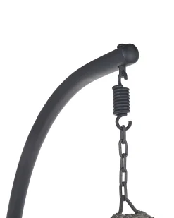 Clearance Beliani Poltrona sospesa con supporto da pavimento SESIA Rattan sintetico (PE) scuro Grigio