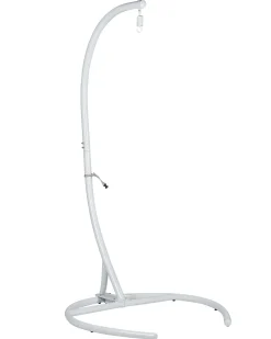 Outlet Beliani Poltrona sospesa con supporto da pavimento SESIA Rattan sintetico (PE) chiaro Grigio