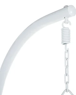 Outlet Beliani Poltrona sospesa con supporto da pavimento SESIA Rattan sintetico (PE) chiaro Grigio
