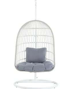 Sale Beliani Poltrona sospesa con supporto da pavimento ALLERA Metallo Bianco Bianco Grigio