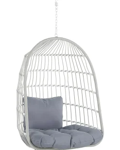 Sale Beliani Poltrona sospesa con supporto da pavimento ALLERA Metallo Bianco Bianco Grigio