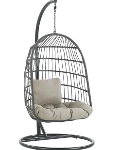 Sale Beliani Poltrona sospesa con supporto da pavimento ALLERA Metallo Nero Grigio Nero