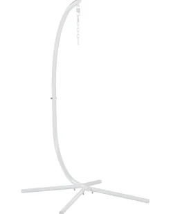 Outlet Beliani Poltrona sospesa con supporto da pavimento ARCO Metallo Bianco Bianco Grigio