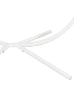 Outlet Beliani Poltrona sospesa con supporto da pavimento ARCO Metallo Bianco Bianco Grigio