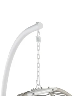 Outlet Beliani Poltrona sospesa con supporto da pavimento ARCO Metallo Bianco Bianco Grigio